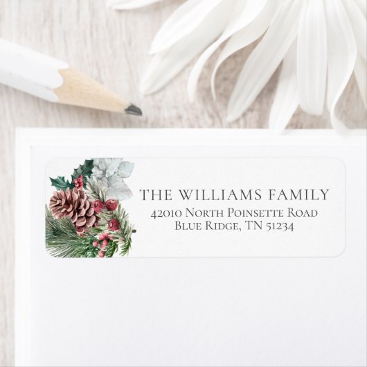 Feestelijk Foliage Vakantie Bloemen Retouradres Etiket (Insitu)