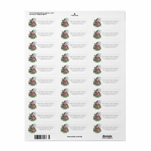Feestelijk Foliage Vakantie Bloemen Retouradres Etiket (Full Sheet)