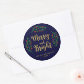 Feestelijk Foliage Vrolijk en Heldere Vakantie Ronde Sticker (Envelop)
