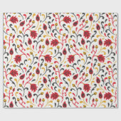 Feestelijk Folk Art Patroon Wrapping Papier (Vlak)