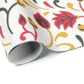 Feestelijk Folk Art Patroon Wrapping Papier (Rol Hoek)