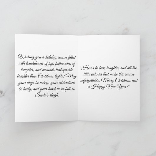 Feestelijk Football- Touchdown Holiday Cheer Greet Kaart (Binnen)