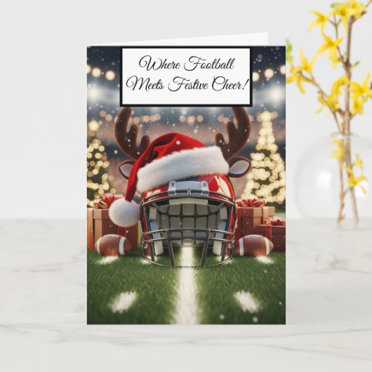 Feestelijk Football- Touchdown Holiday Cheer Greet Kaart (Gele Bloem)