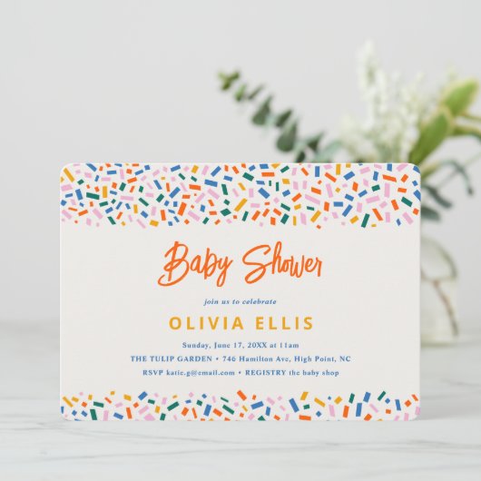 Feestelijk Fun Genderneutraal Baby shower Kaart (Staand voorkant)