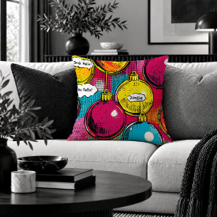 Feestelijk Funky Kerstbal Worp Kussen Kunst
