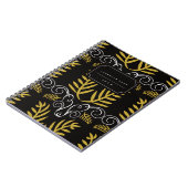 Feestelijk gebladerte Art Deco Goud Chique Vakant Notitieboek (Linkerzijde)