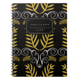 Feestelijk gebladerte Art Deco Goud  Chique Vakant Notitieboek