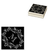 Feestelijk gebladerte Art Deco Monogram  Vakantie Rubberstempel (Gestempeld)