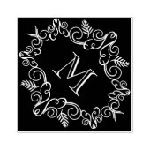 Feestelijk gebladerte Art Deco Monogram  Vakantie Rubberstempel (Afrduk)