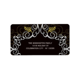 Feestelijk gebladerte Art Deco  vakantieadres Etiket