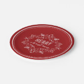 Feestelijk gebladerte Art Deco  Vrolijk Kerstfeest Papieren Bordje (Gekanteld)