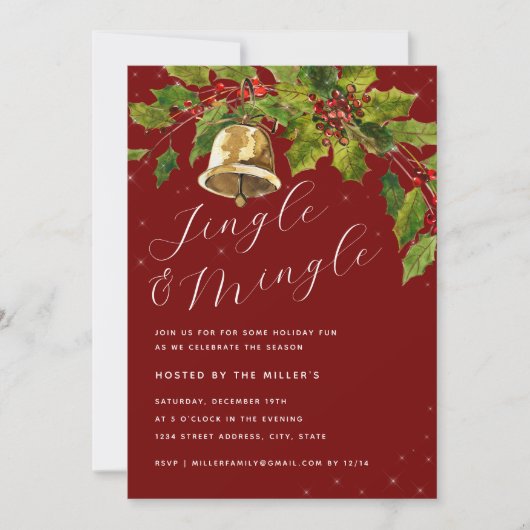 Feestelijk gebladerte Jingle Mingle Christmas Part Kaart (Voorkant)