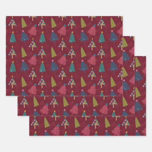 Feestelijk gebladerte: kerstboom inpakpapier (Set)