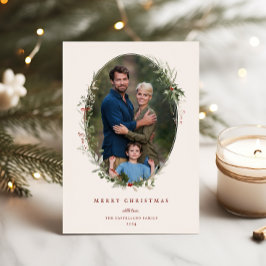 Feestelijk gebladerte Lijst Flat Holiday Photo Car Feestdagenkaart