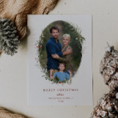 Feestelijk gebladerte Lijst Flat Holiday Photo Car Feestdagenkaart