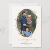 Feestelijk gebladerte Lijst Flat Holiday Photo Car Feestdagenkaart (Voorkant)