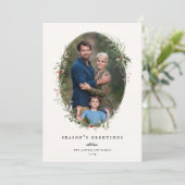 Feestelijk gebladerte Lijst Flat Holiday Photo Car Feestdagenkaart (Staand voorkant)