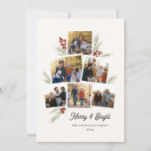 Feestelijk gebladerte Photo Tree Lijst Flat Holida Feestdagenkaart (Voorkant)