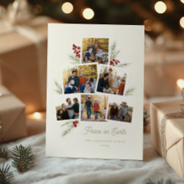 Feestelijk gebladerte Photo Tree Lijst Flat Holida Feestdagenkaart