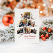 Feestelijk gebladerte Photo Tree Lijst Flat Holida Feestdagenkaart