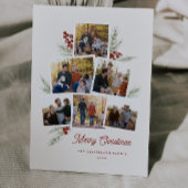 Feestelijk gebladerte Photo Tree Lijst Flat Holida Feestdagenkaart