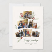 Feestelijk gebladerte Photo Tree Lijst Flat Holida Feestdagenkaart (Voorkant)