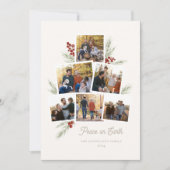 Feestelijk gebladerte Photo Tree Lijst Flat Holida Feestdagenkaart (Voorkant)