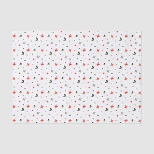 Feestelijk gebladerte vakantiepatroon tissuepapier (Voorkant)