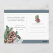 Feestelijk gebladerte Vrolijk Kerstfeest Bloemen 3 Briefkaart (Achterkant)