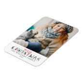 Feestelijk gebladerte Vrolijke Kerstmis Bloemen Gr Magneet (Linkerzijde)