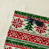 Feestelijk gebreid patroon met sterren strandlaken (In situ)