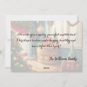 Feestelijk gedecoreerde kamer, traditionele Kerstm Feestdagenkaart (Achterkant)