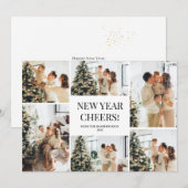 Feestelijk gejuich | Elegant Gelukkig Nieuwjaar 6  Feestdagenkaart (Voorkant / Achterkant)