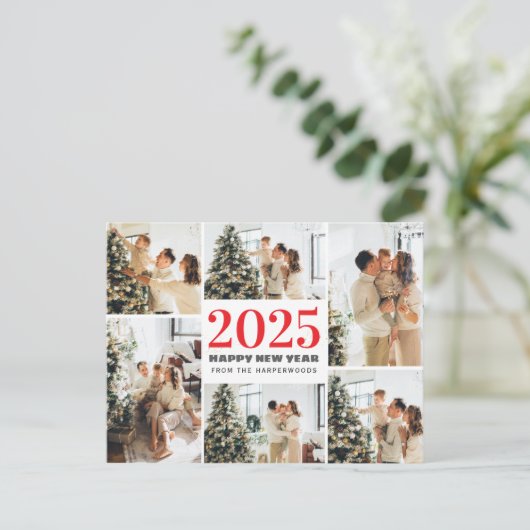 Feestelijk gejuich | Elegant Gelukkig Nieuwjaar 6  Feestdagenkaart (Staand voorkant)