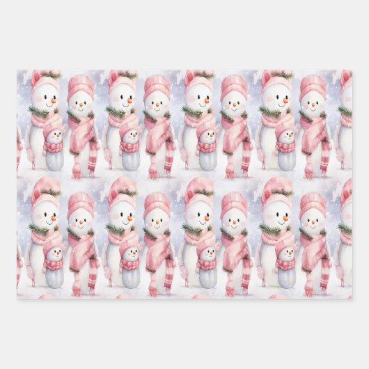 Feestelijk gejuich met lachende sneeuwpoppen en sn inpakpapier vel (Voorkant)