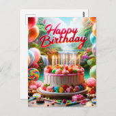 Feestelijk Gelukkig Verjaardag Briefkaart (Voorkant / Achterkant)