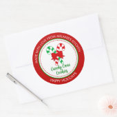 Feestelijk gemaakt met liefde Candy Cane Christmas Ronde Sticker (Envelop)