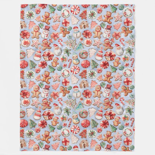 Feestelijk genot: Christmas Cookie Wonderland Fleece Deken (Voorkant)