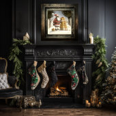 Feestelijk genot: vrolijke zwarte kerstman poster