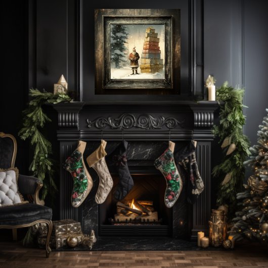 Feestelijk genot: Zwarte Kerstman Poster