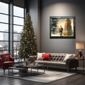 Feestelijk genot: Zwarte Kerstman Poster