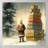 Feestelijk genot: Zwarte Kerstman Poster (Voorkant)