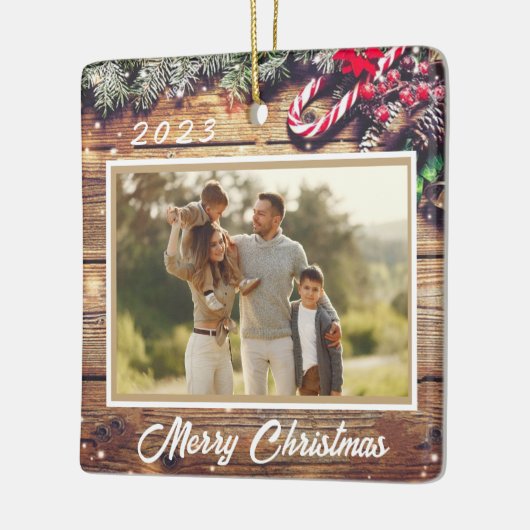 Feestelijk gepersonaliseerd kerstornament keramisch ornament (Links)