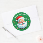 Feestelijk gezicht van Kerstman Ronde Sticker (Envelop)