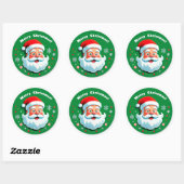 Feestelijk gezicht van Kerstman Ronde Sticker (Vel)