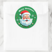 Feestelijk gezicht van Kerstman Ronde Sticker (Tas)