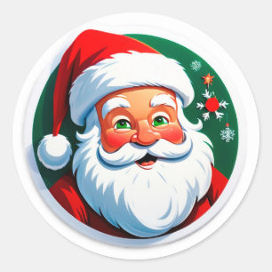Feestelijk gezicht van Kerstman Ronde Sticker