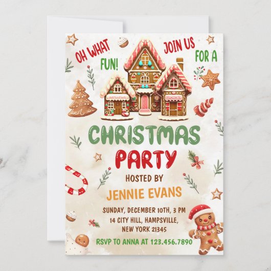 Feestelijk Gingerbread House Kerstfeest Kaart (Voorkant)