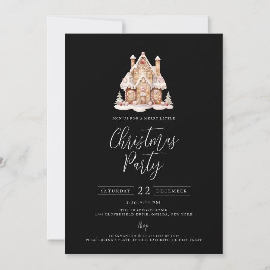 Feestelijk Gingerbread House Kerstfeest Kaart (Voorkant)