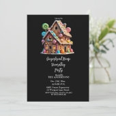 Feestelijk Gingerbread House Kerstfeest Kaart (Staand voorkant)